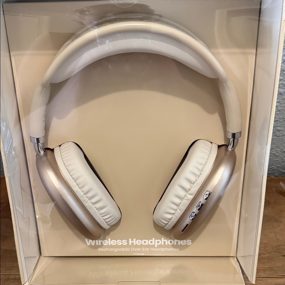 Target Wireless Over-Ear Headphones in Cream and Gold